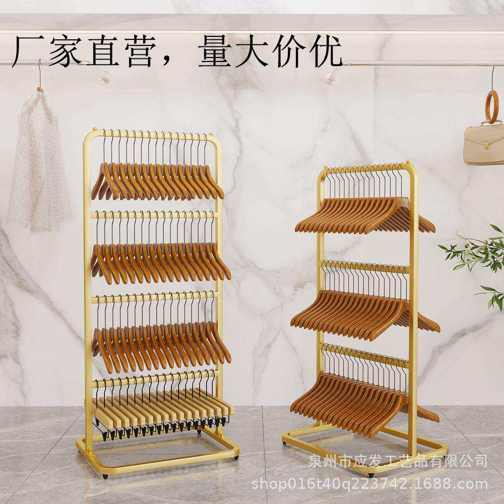 服装店放衣架收纳架落地可移动收纳衣架子多层省空间裤夹收纳神器