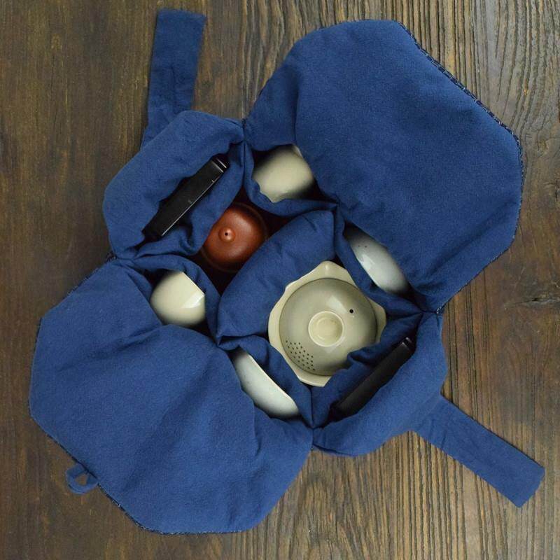 中式茶具收纳包布艺棉麻旅行茶器收纳袋茶杯茶壶手提茶事直销