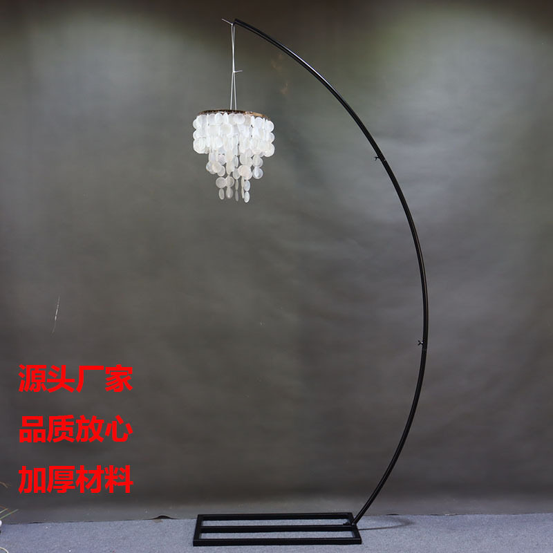 新款外贸婚庆户外婚礼舞台装饰水晶吊灯支架铁艺弧形挂件路引装饰图片
