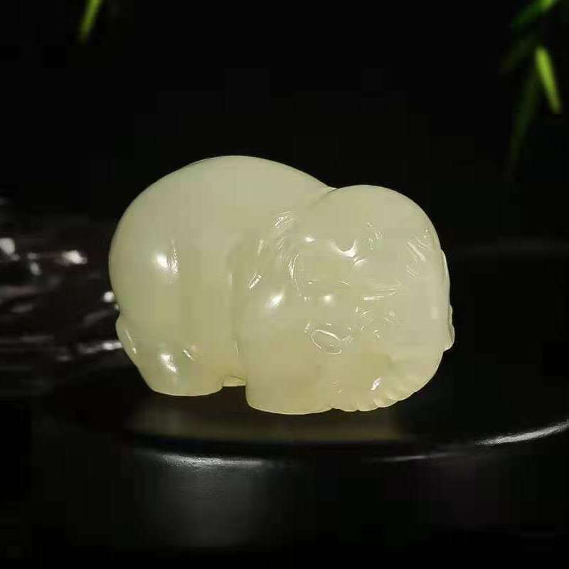 冰种蚕丝玉白菜 冰种蚕丝玉貔貅手把件龙龟手把件