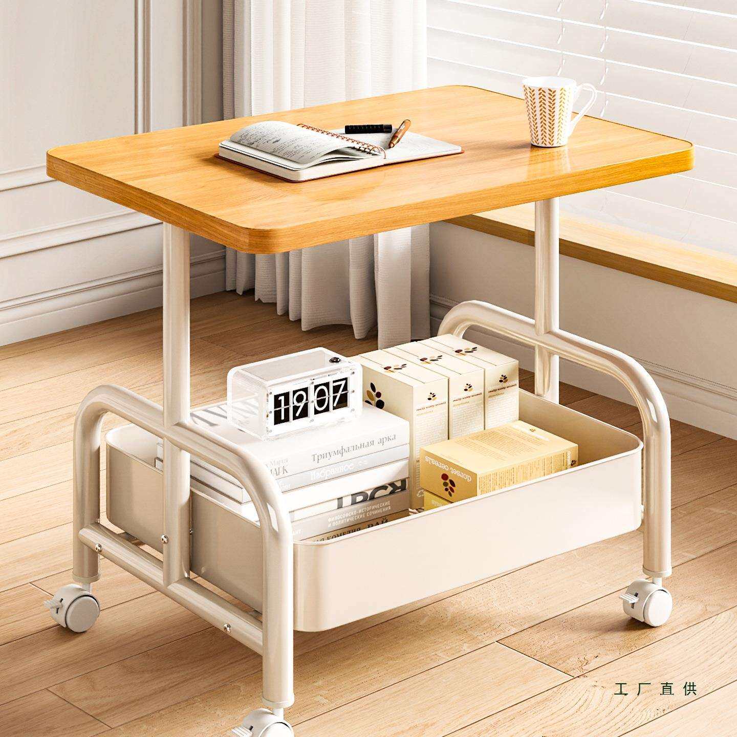 小推车双层边几客厅沙发可移动茶几收纳小桌子带轮茶桌卧室置物架