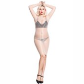 卿荷五指丝袜连衣裙女性感分手指8D超薄连身衣油光高领长裙912针