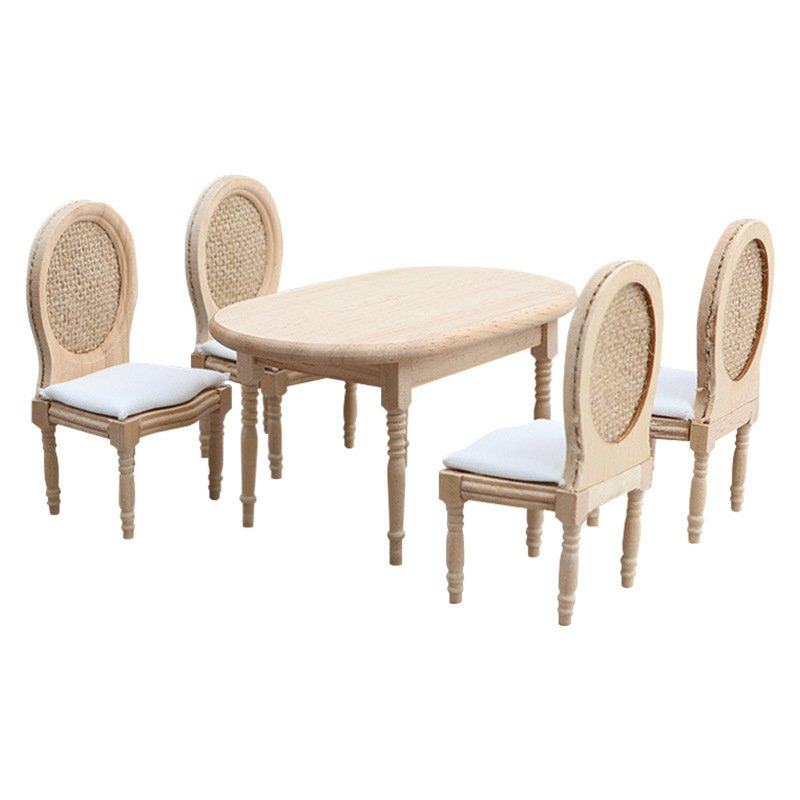 1:12迷你娃娃屋餐厅一桌四椅子DOLLHOUSE厨房摆件仿真餐桌椅,玩具/童车/益智/积木/模型,家居/生活场景,淘宝优惠券,粉丝福利购,淘宝优惠卷