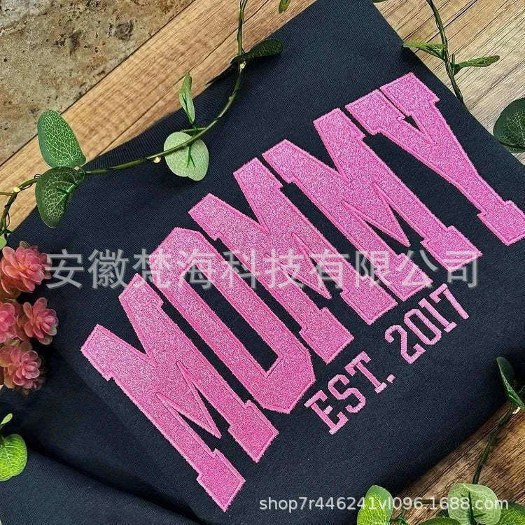 跨境爆款妈妈礼物贴布绣绣花贴花闪光妈妈运动衫,女装/女士精品,卫衣/绒衫,淘宝优惠券,粉丝福利购,淘宝优惠卷
