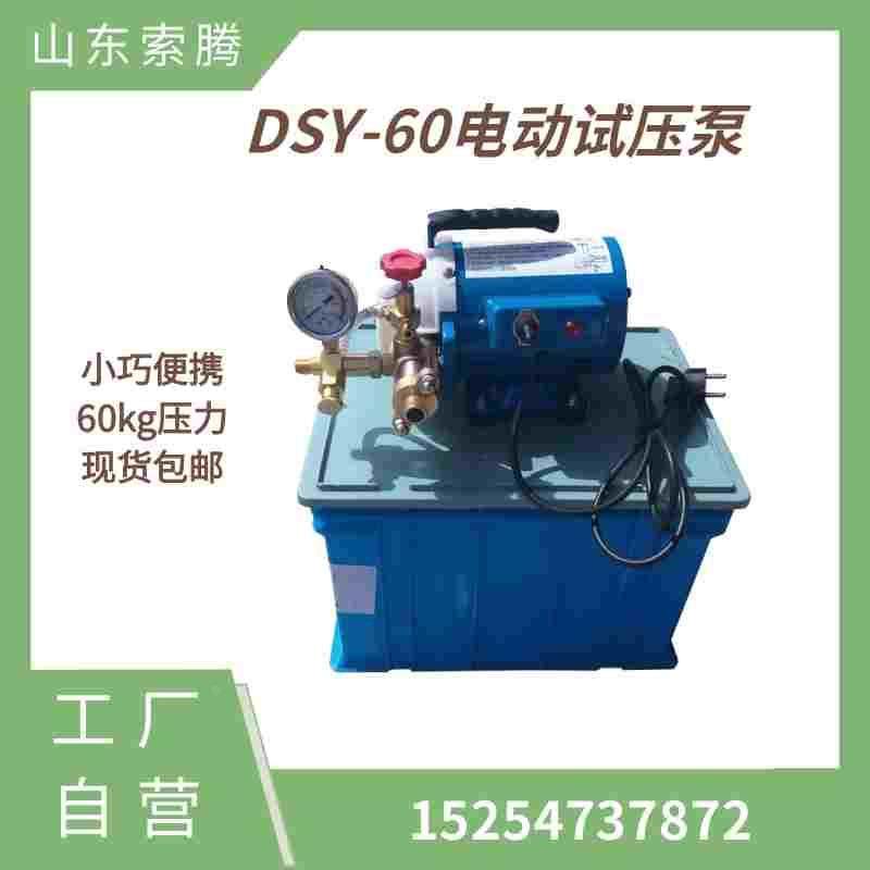 DSY-60电动试压泵 手提式PPR水管道试压机 家用单缸打压泵打压机