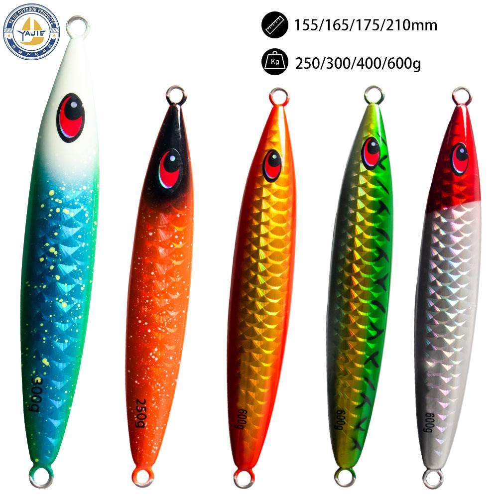 大鱼鳞镭射慢摇铁板饵250g300g400g500g600g深海船钓夜光铁板铅鱼