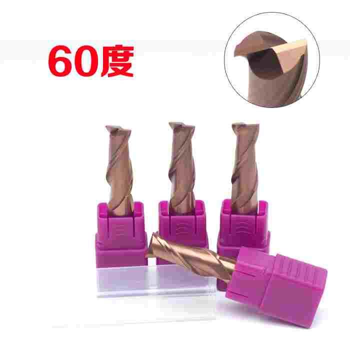 Biircory60度 2刃 双刃 键槽立铣刀 合金钨钢铣刀D10cnc专用数控