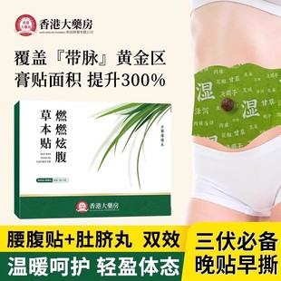 贴出马甲线 炫腹贴艾绒祛湿轻盈艾灸暴汗油切轻盈艾草肚脐贴膏