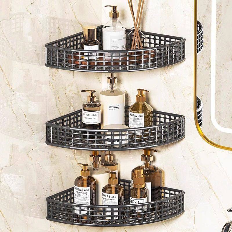 304不锈钢转角置物架浴室墙上三角形简约收纳柜墙角置物架