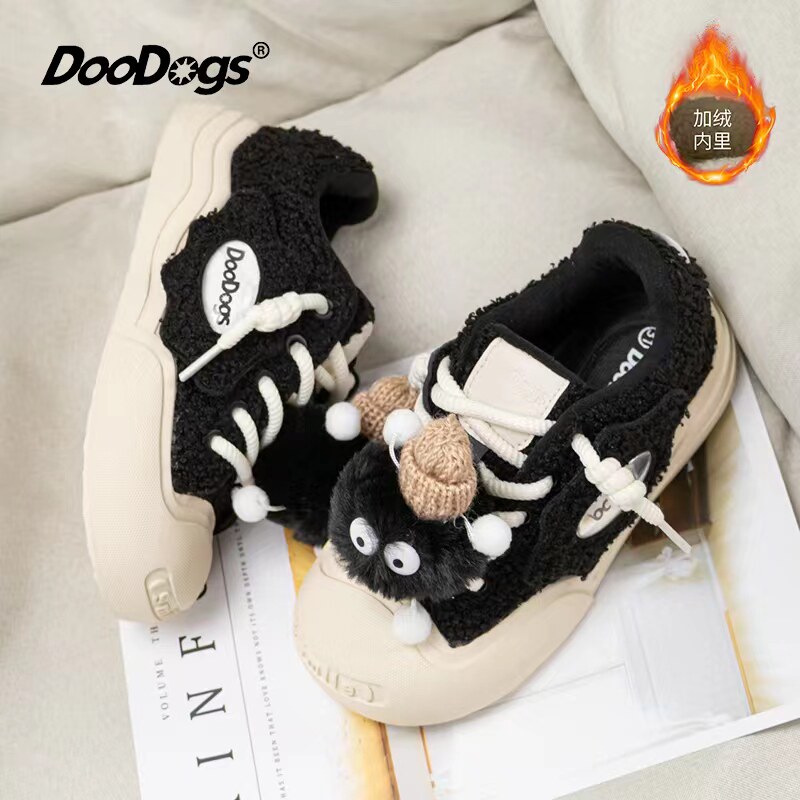 DOODOGS儿童加绒鞋保暖棉鞋男童板鞋中大新款秋冬季休闲女童运动