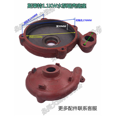 。水泵配件 杭州斯莱特1.1KW水泵机壳2.2KW 叶轮 泵头 中间盖泵体