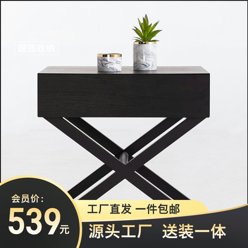小众奶油风床头柜北欧创意床边柜小户型