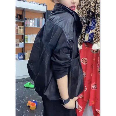 22696大爱美依缘2026新款韩版时尚短外套长袖宽松大口袋休闲外衣
