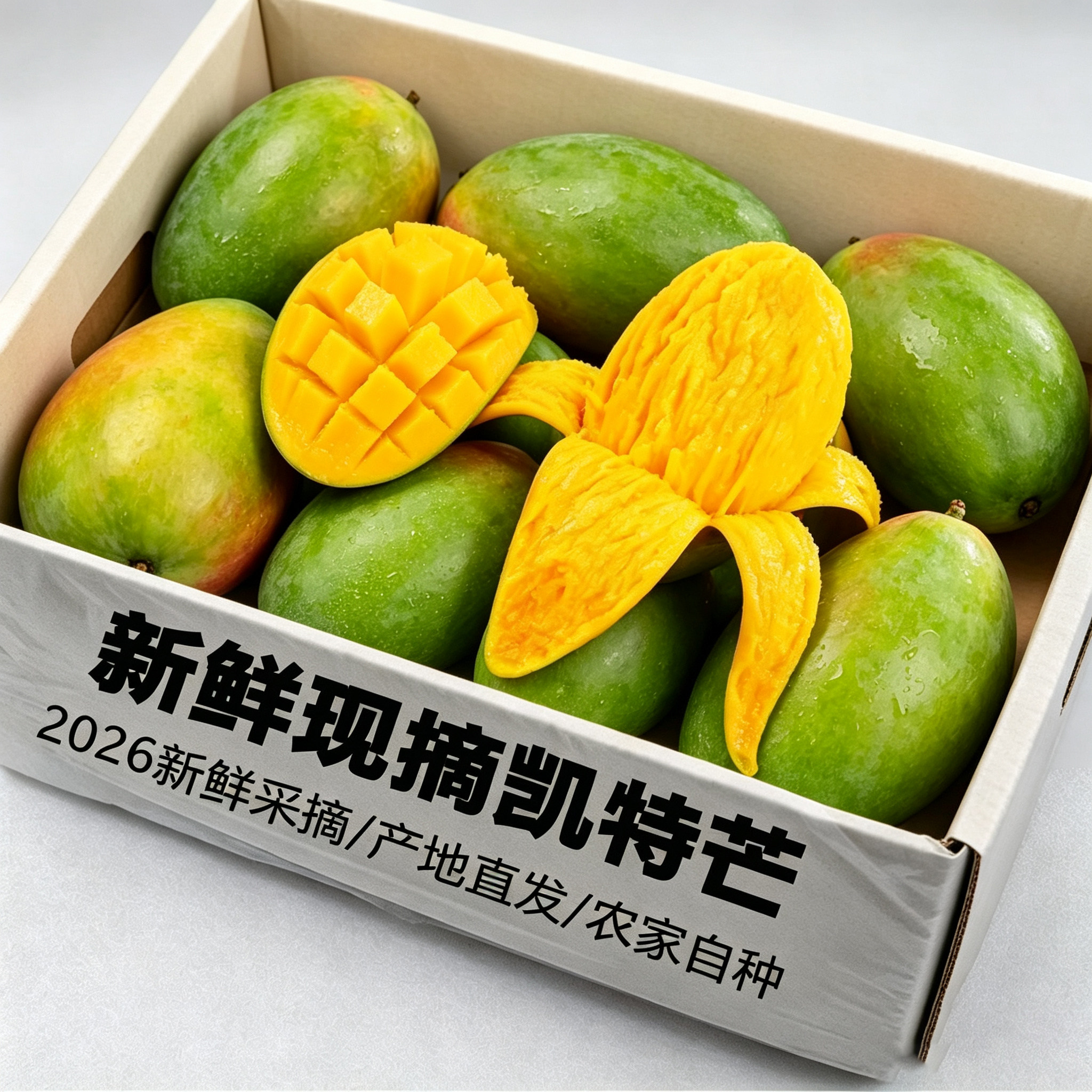 攀枝花凯特芒9斤新鲜甜心芒当季