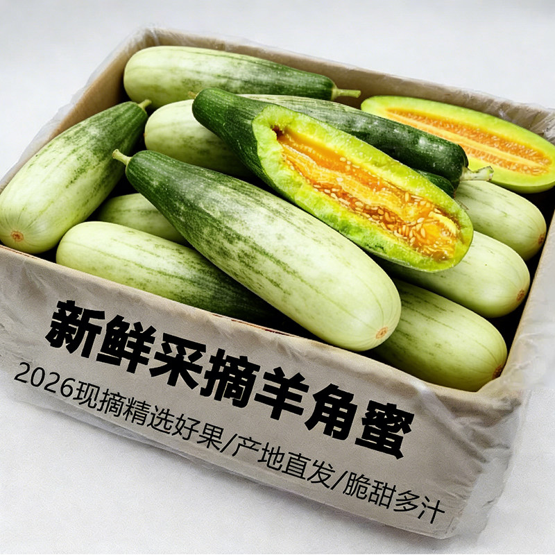山东头茬羊角甜瓜新鲜应季水果