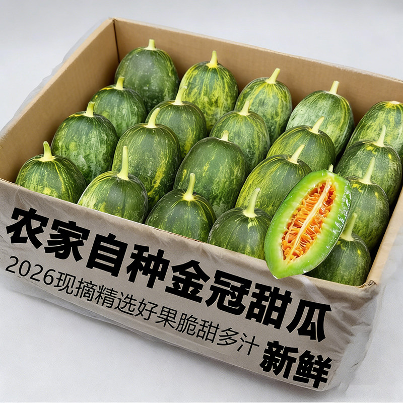 星甜金冠甜瓜山东冰糖心脆甜头茬博洋蜜罐瓜当季羊角香瓜新鲜包邮