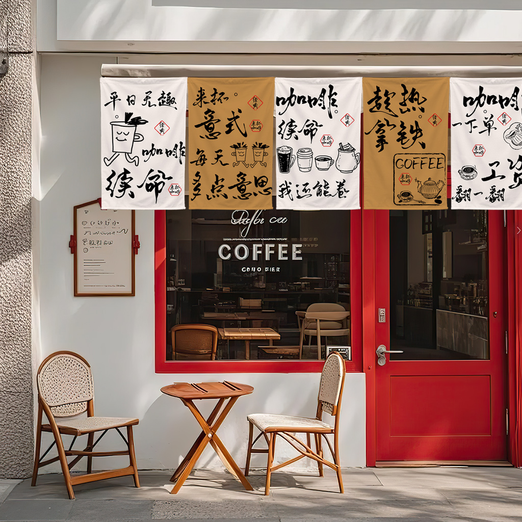 咖啡馆创意文字小挂布案屋
