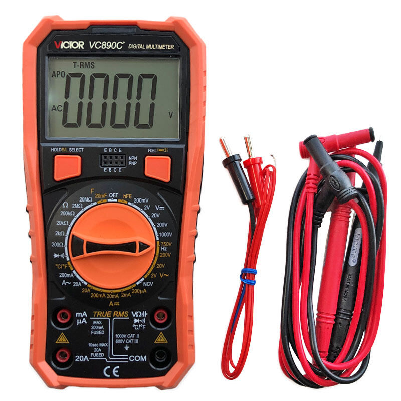 。原装胜利万用表VC890C+数字表20mF电容温度带背光自动关机