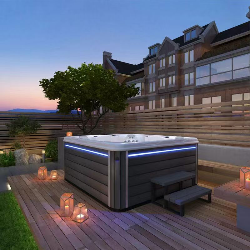 户外按摩浴缸大池5-6人冲浪泡澡浴盆spa泡澡池亚克力泳池JACUZZI