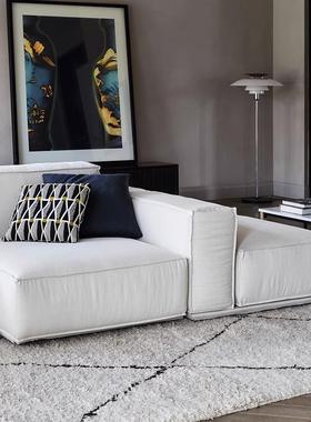 豆腐块沙发极简方块组合懒人米灰色双面坐背靠背日式侘寂风沙发