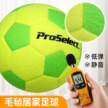 ProSelect专选室内静音足球不掉渣 毛毡儿童足球5号球幼儿园足球