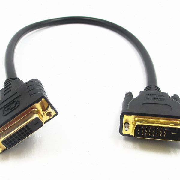3米DVI1双dvi线对加长刀+延长线母 工程级公通道黄1.5米24DVI线线