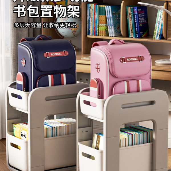 收纳轮神器书可移动的带桌放落地书包柜学习家用小下置物架推车滑