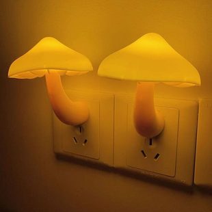 卧室床头 氛围灯led插电ins夜间礼物小夜灯感应睡眠感应蘑菇款
