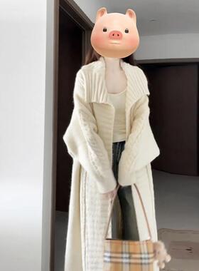 大翻领长毛衣针衫织开外级套女秋冬2025新款高感慵懒风C33ME567冬