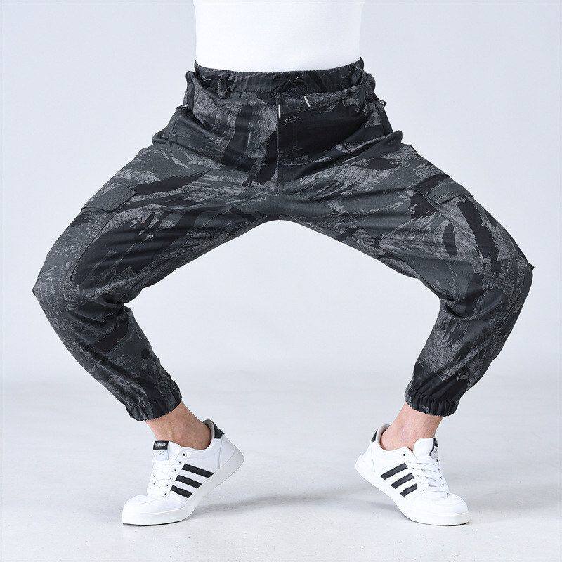 迷彩裤男款弹力束脚裤春秋纯棉宽松耐磨劳保电焊工装工作服裤子男