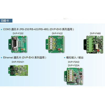 台达DVP-F2AD F2DA F485 F232 F422 DVP-FEN01 功能扩充卡PLC模块