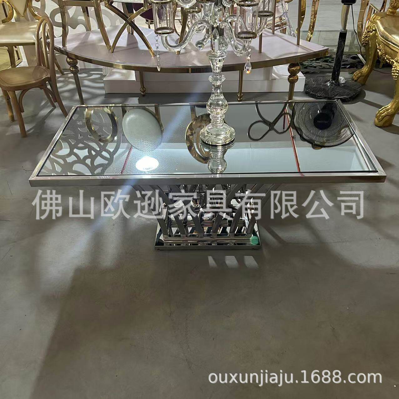 不锈钢小草茶几客厅家具 婚庆家具出口贸易