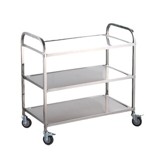 批发商用不锈钢餐车二层三层推车收餐车送餐车运货车工具车周转车