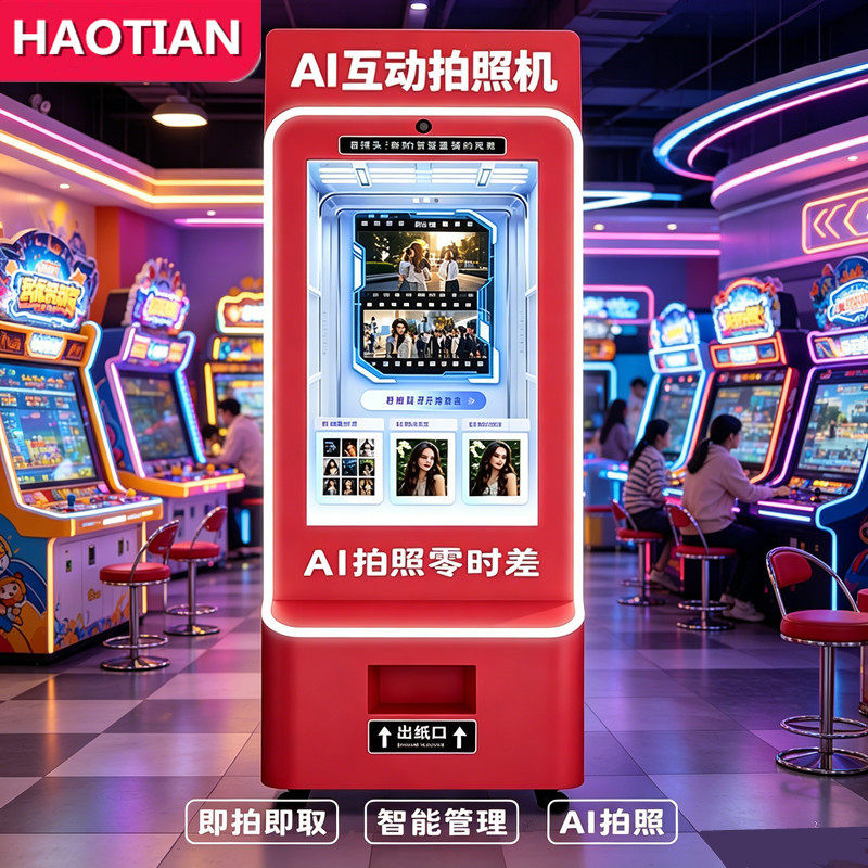 浩田 AI拍照一体机 大头贴机器自助拍照机photobooth 移动照相亭