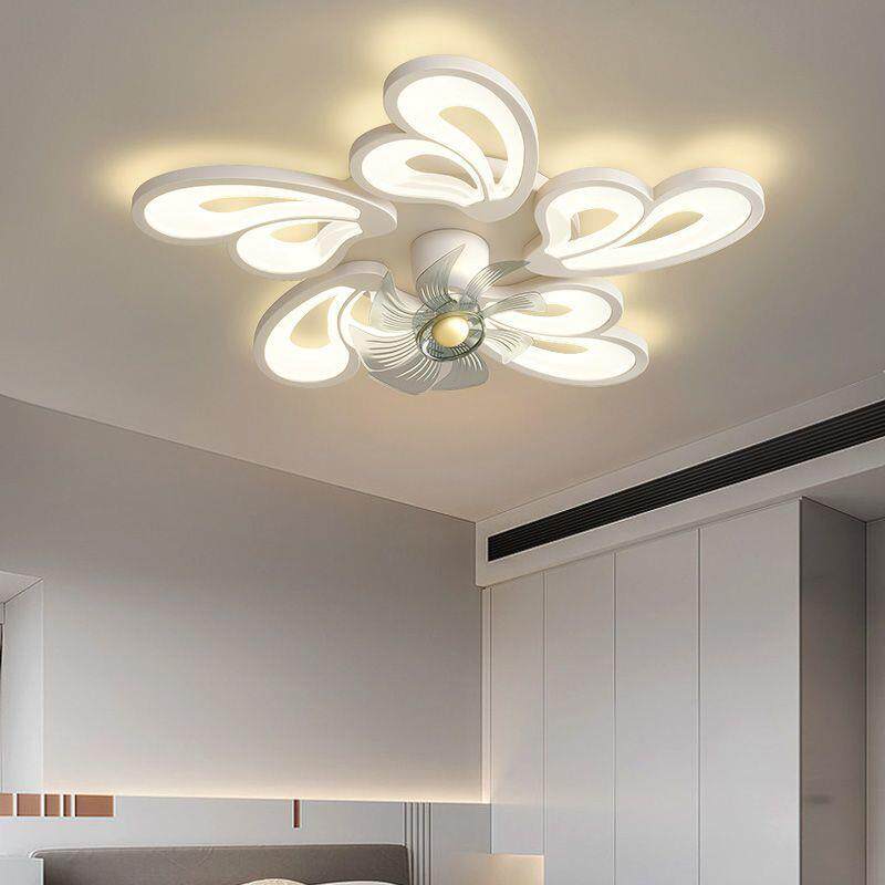 简约现代大气卧室吸顶灯带超静音摇头餐厅客厅风扇灯2023新款高档