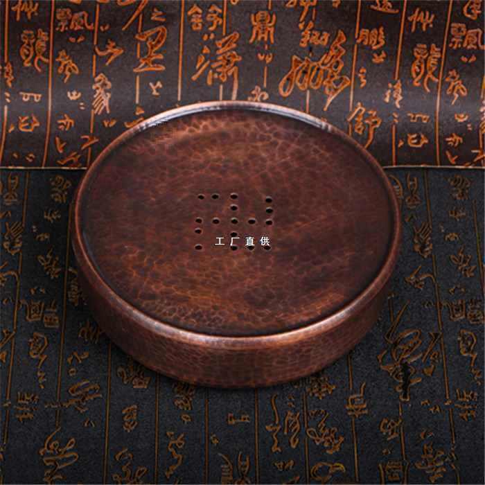 批发铜茶洗铜大号茶盂水盂带盖建水壶承干泡台茶盘手工茶具零配