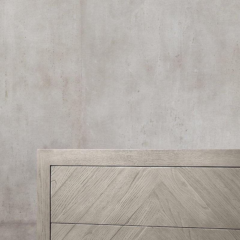 橡木灰色实木六斗柜RH美式轻奢卧室抽屉拼花储物柜现代简约做旧柜