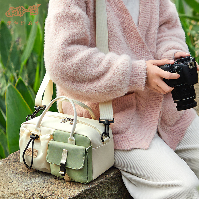 XBYS单肩相机包女斜挎摄影包防水便携手提高颜值单反相机保护包适用佳能R50G7尼康Z6索尼A7M4富士相机收纳包