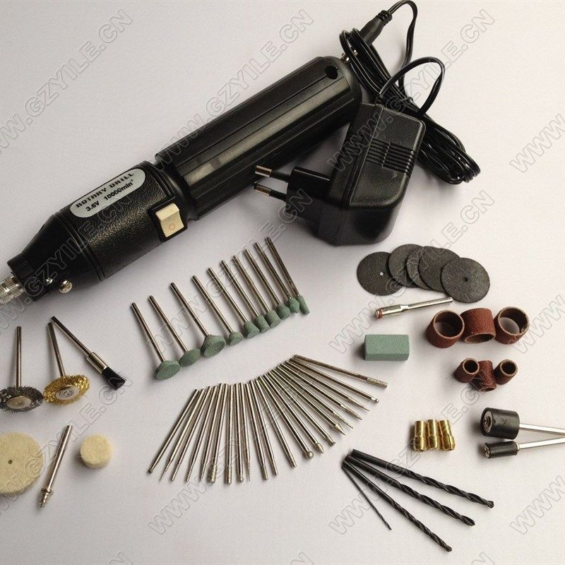 模型专用充电电磨电钻套装 低速打磨 磨头钻头羊毛头 ITEM:502120