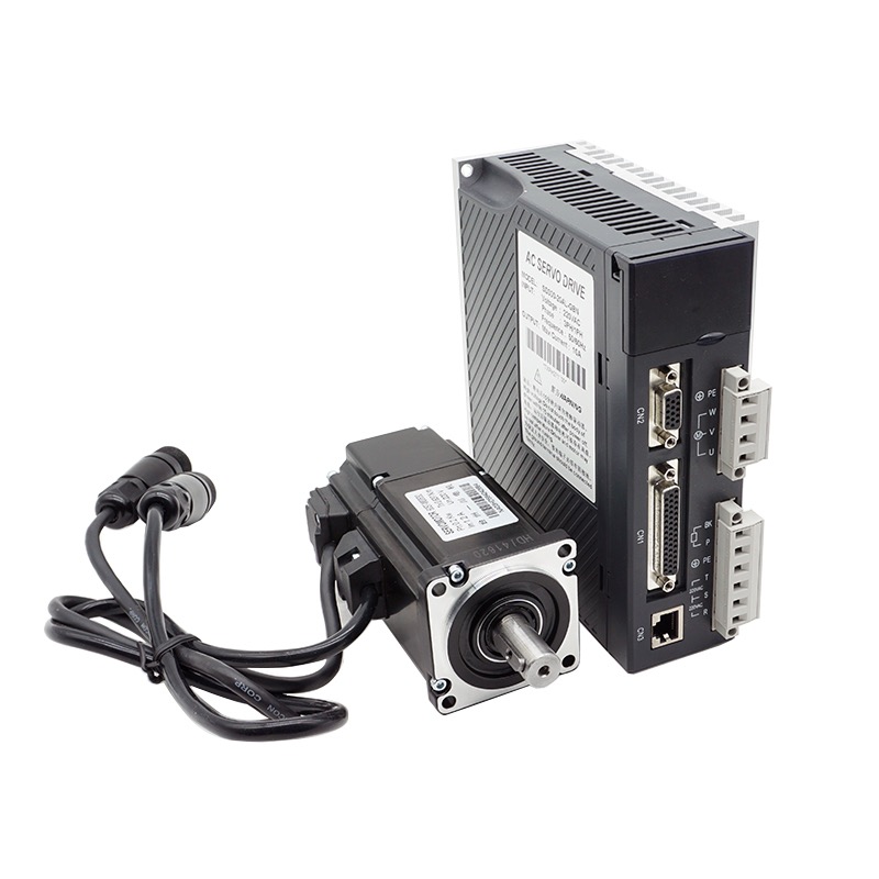 交流伺服电机驱动器套装220V400W 750W 1KW大功率数控车床 高转速