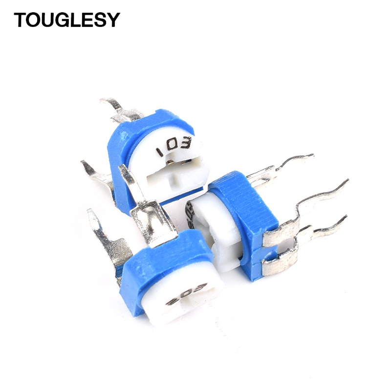 RM065卧式蓝白可调电位器1K2K5K10K20K50K100R200K500K1M 201 501