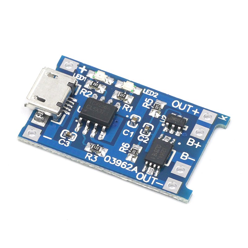 1A 锂电池充电与保护一体板 充电+保护 二合一 18650锂电池充电板