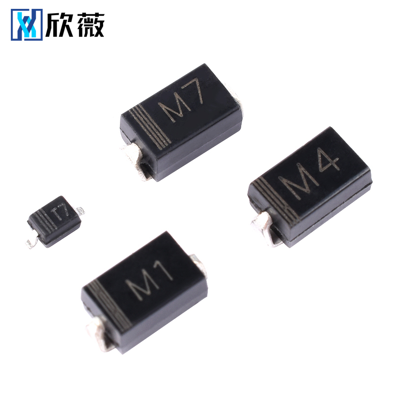 贴片整流二极管1N4007 IN4004 1N4001SMA封装 丝印T7 M7 M4 M1