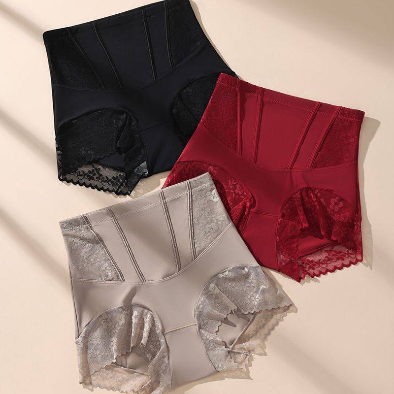 跨境爆款高腰大码收腹裤女士塑身裤蕾丝边产后塑形收小肚子内裤,女士内衣/男士内衣/家居服,女三角裤,淘宝优惠券,粉丝福利购,淘宝优惠卷