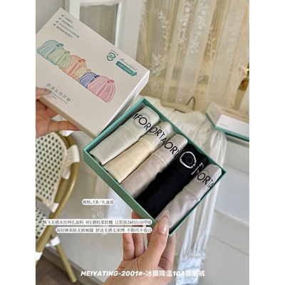 MEIYATING-2001#冰膜降温10A裸肌裤中腰女士内裤裸感透气冰丝舒适