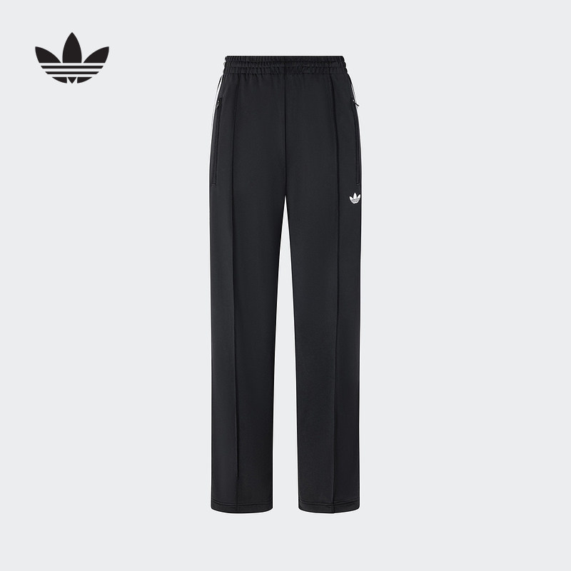 adidas阿迪达斯经典宽松三条纹运动裤新款2025春女针织长裤KB2467