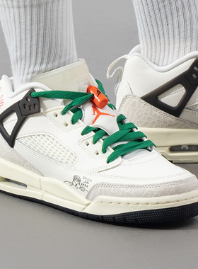 耐克女鞋JORDAN SPIZIKE白绿大童款低帮板鞋复古篮球鞋HQ1670-183