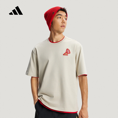 adidas阿迪达斯新年款短袖26新款男女棉质运动休闲宽松T恤 KQ5100