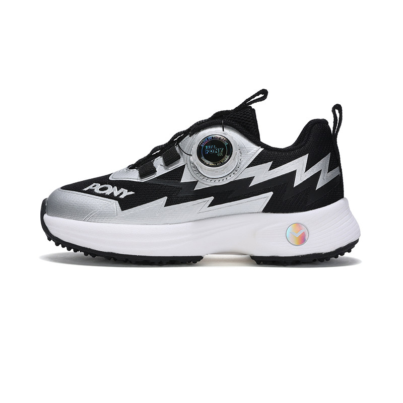 PONY波尼慢跑鞋男女童春新款轻便透气运动跑步鞋241K1RN32BK