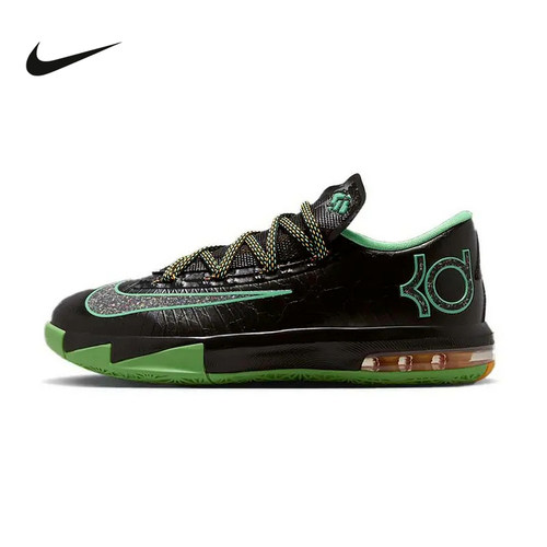 NIKE耐克男鞋KD6杜兰特6夜光黑绿运动鞋低帮实战篮球鞋IH3582-001